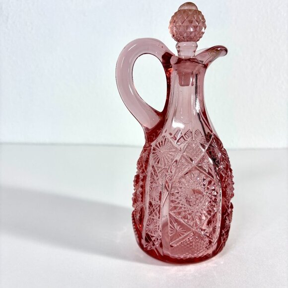 Vintage Pink Imperial Glass Cruet & Perfume Bottle | 1940-50s - Picture 2 of 4